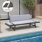 Outdoor Convertible Sofa Daybed with Adjustable Armrests for Balcony
